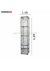 Expositor portátil cuadrado de aluminio en espiral con 5 estantes