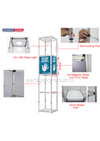 Expositor portátil cuadrado de aluminio en espiral con 5 estantes