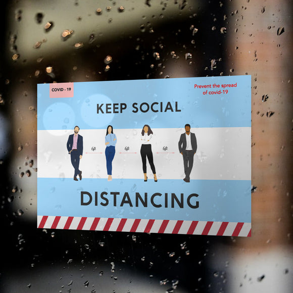 Social Distancing Window Decals / Sticker  - 03 - Backdropsource