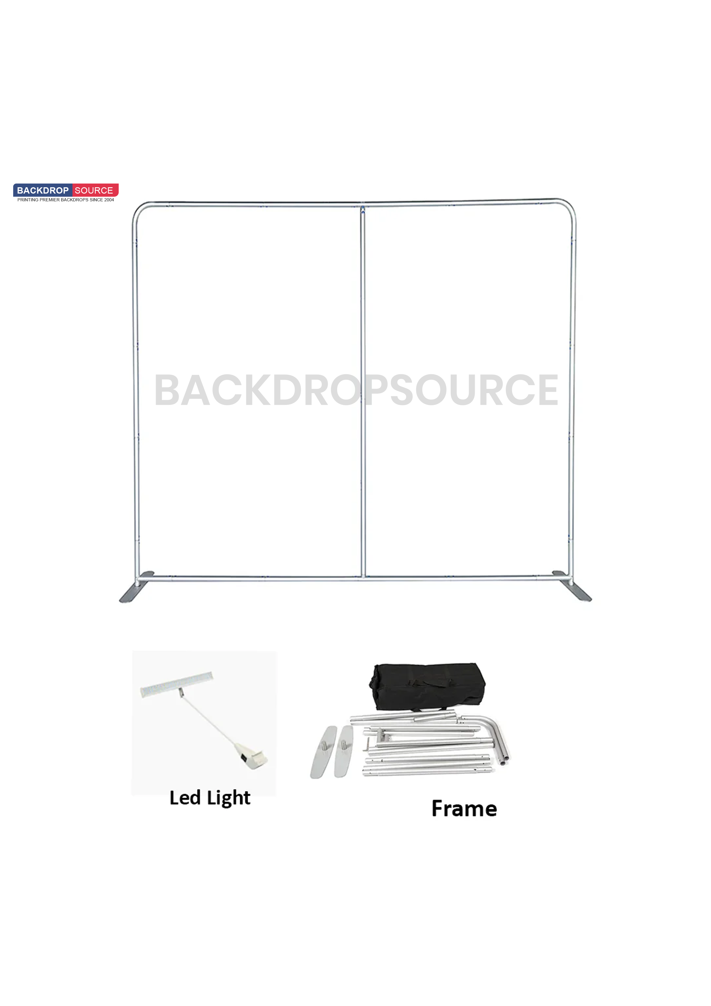 Kit de pared trasera recta con foco LED