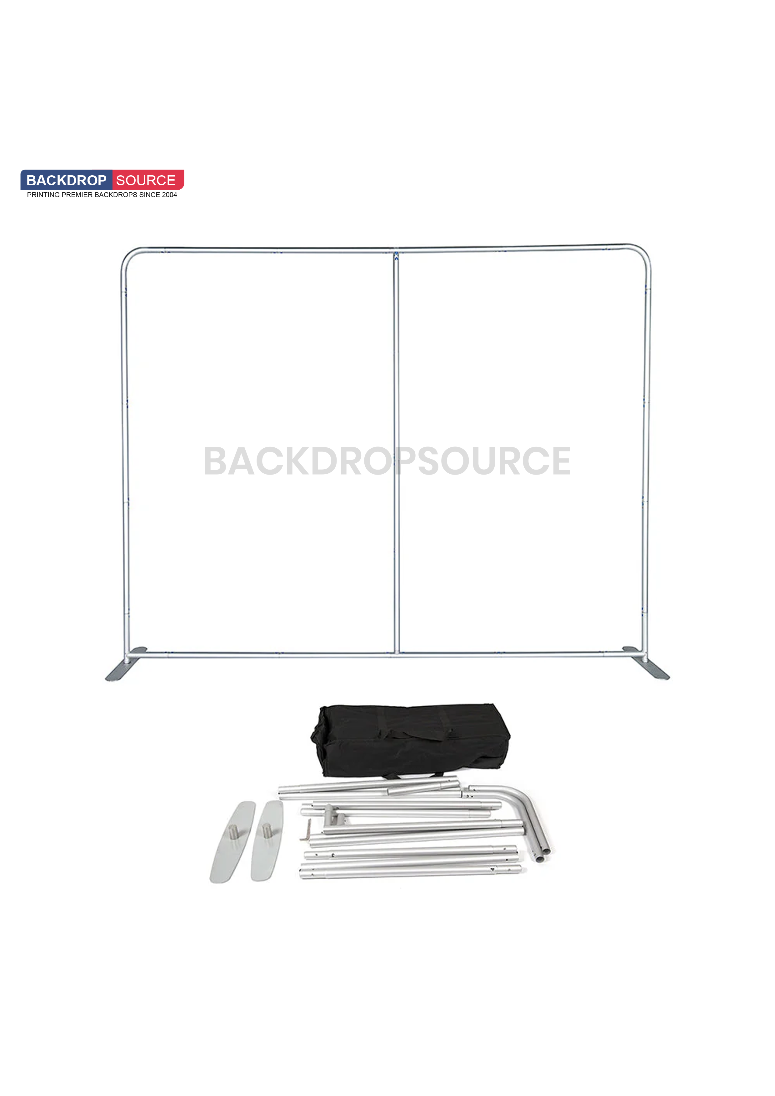 Kit de exhibición 3 en 1 Exhibit Pro recto de 3 m x 3 m con estuche rígido para podio