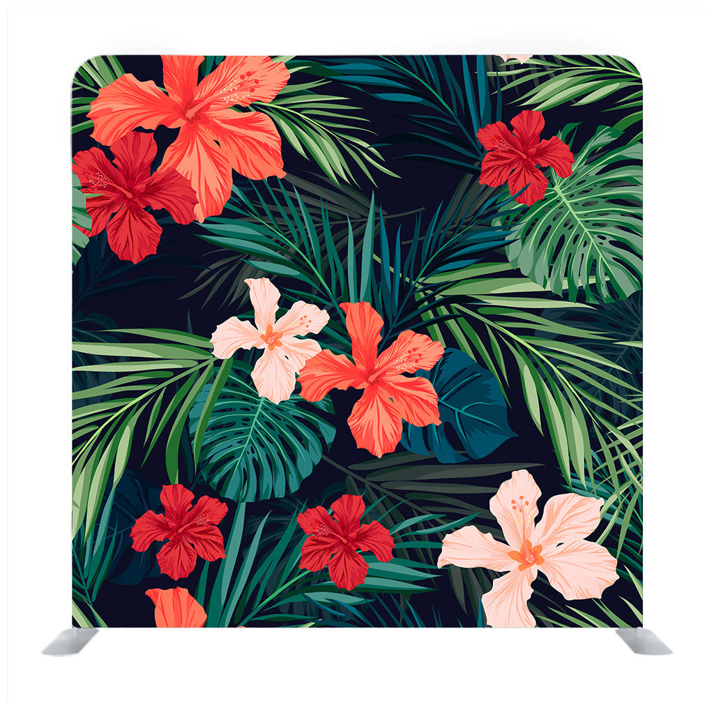 Summer Colorful Hawaiian Seamless Pattern With Tropical Plants And Hibiscus  Flowers Backdrop - Backdropsource