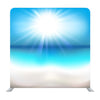 Sun Shining Over the Ocean and Wavy Warm Sand on the Clear Blue Sky Backdrop - Backdropsource
