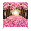 The Romantic Tunnel Of Pink Flower Trees Media Wall - Backdropsource