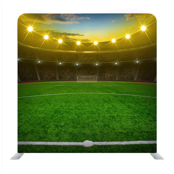 The Soccer Stadium With The Bright Hanging Spotlights Background Media Wall - Backdropsource
