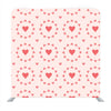 Tiny red hearts pattern with orange background Media wall - Backdropsource