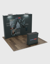 Kit de exhibición emergente curvo Pro 3 en 1 de 3 x 3 metros con luces Illume