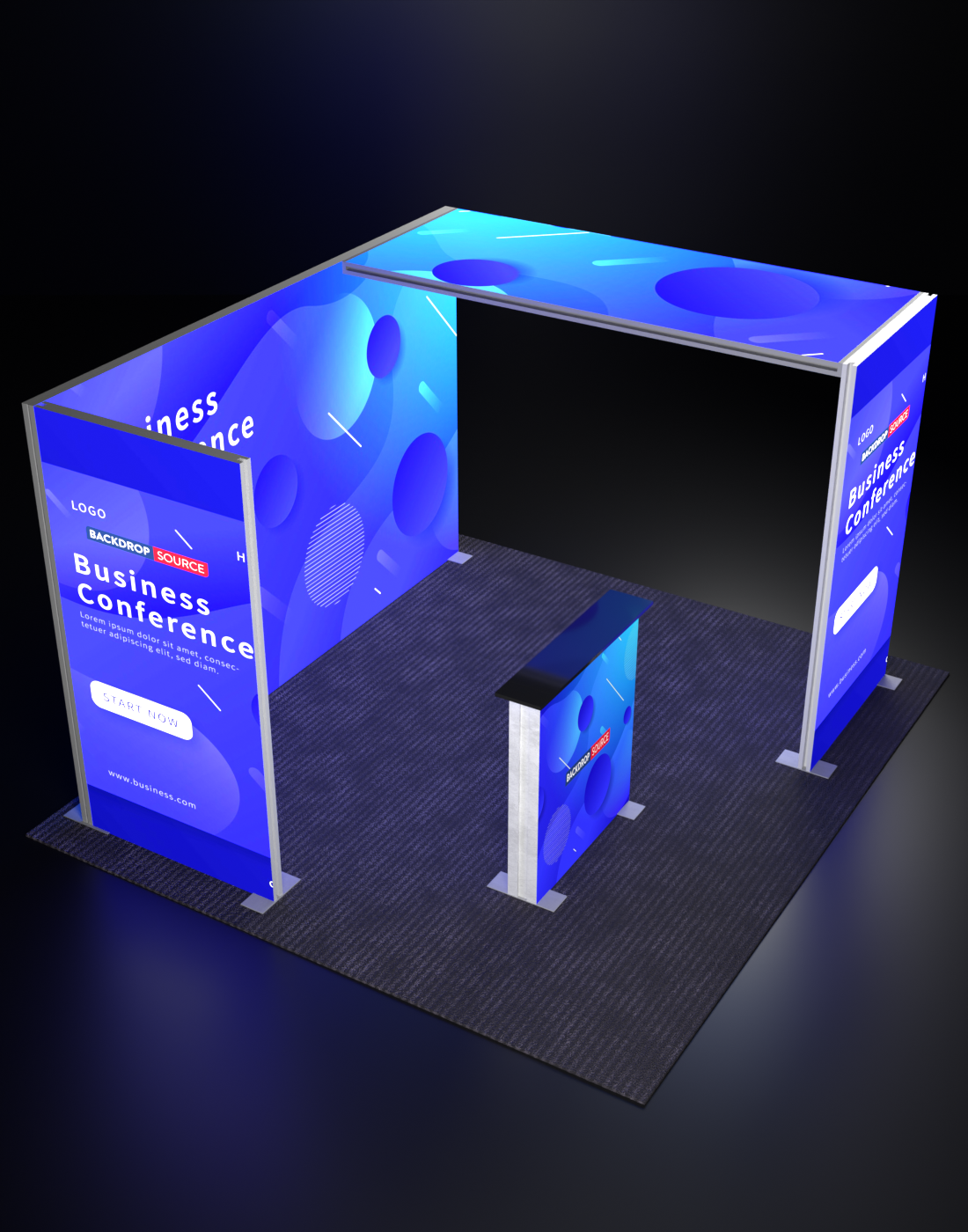 Exhibidor modular de caja de luz SEG de 3 metros para ferias comerciales - Modelo 3