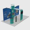 Kit de exposición de fondo recto inclinado de 20 x 10 con pared 3D y arco