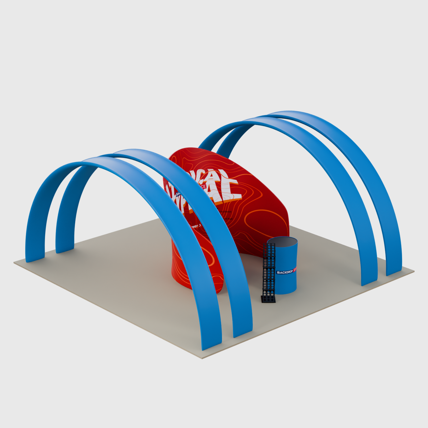Kit de exhibición de arco redondo con cabina de reuniones de 20 x 10 pulgadas