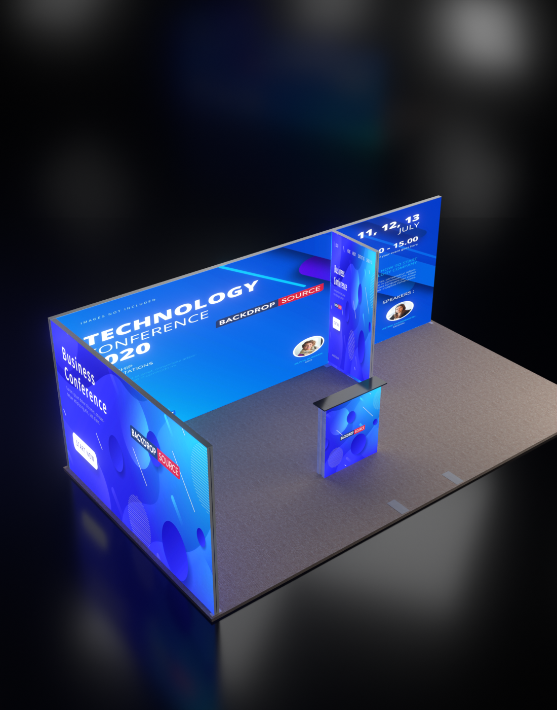 Exhibidor modular de caja de luz SEG de 20 pies para ferias comerciales - Modelo 5
