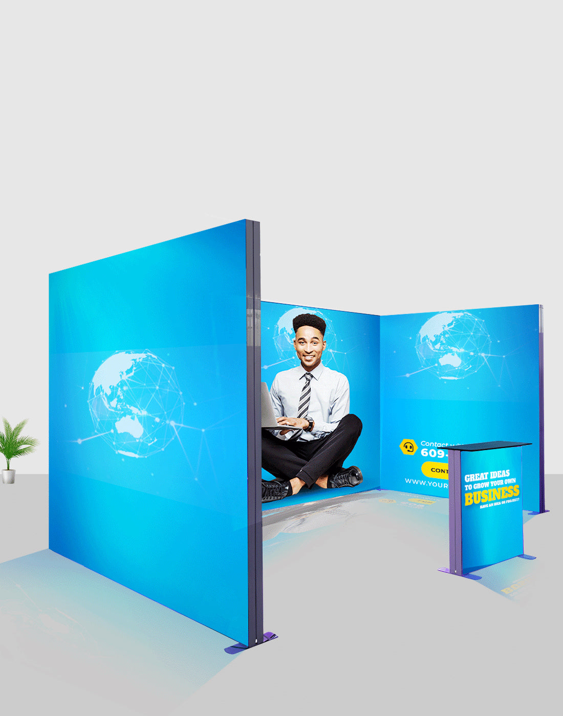 Exhibidor modular de caja de luz SEG de 4 m para ferias comerciales - Modelo 2
