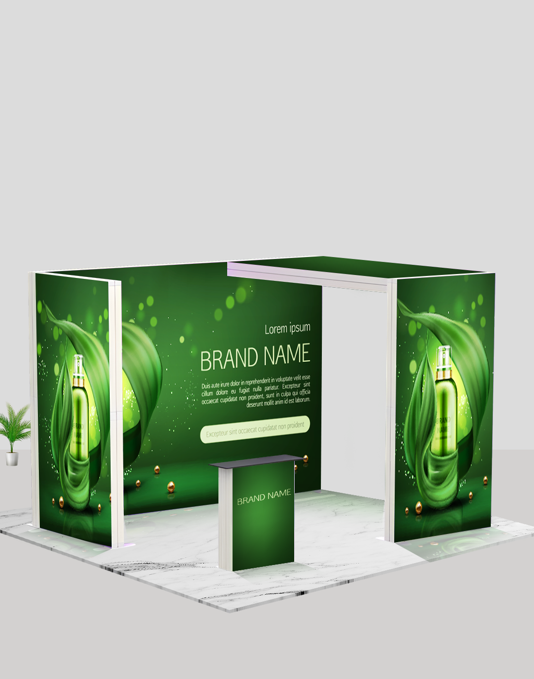 Exhibidor modular de caja de luz SEG de 3 metros para ferias comerciales - Modelo 3