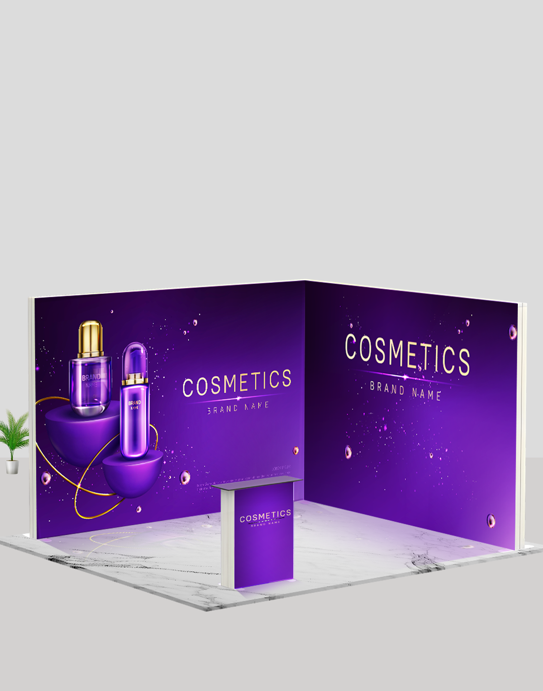 Exhibidor modular de caja de luz SEG de 3 metros para ferias comerciales - Modelo 4