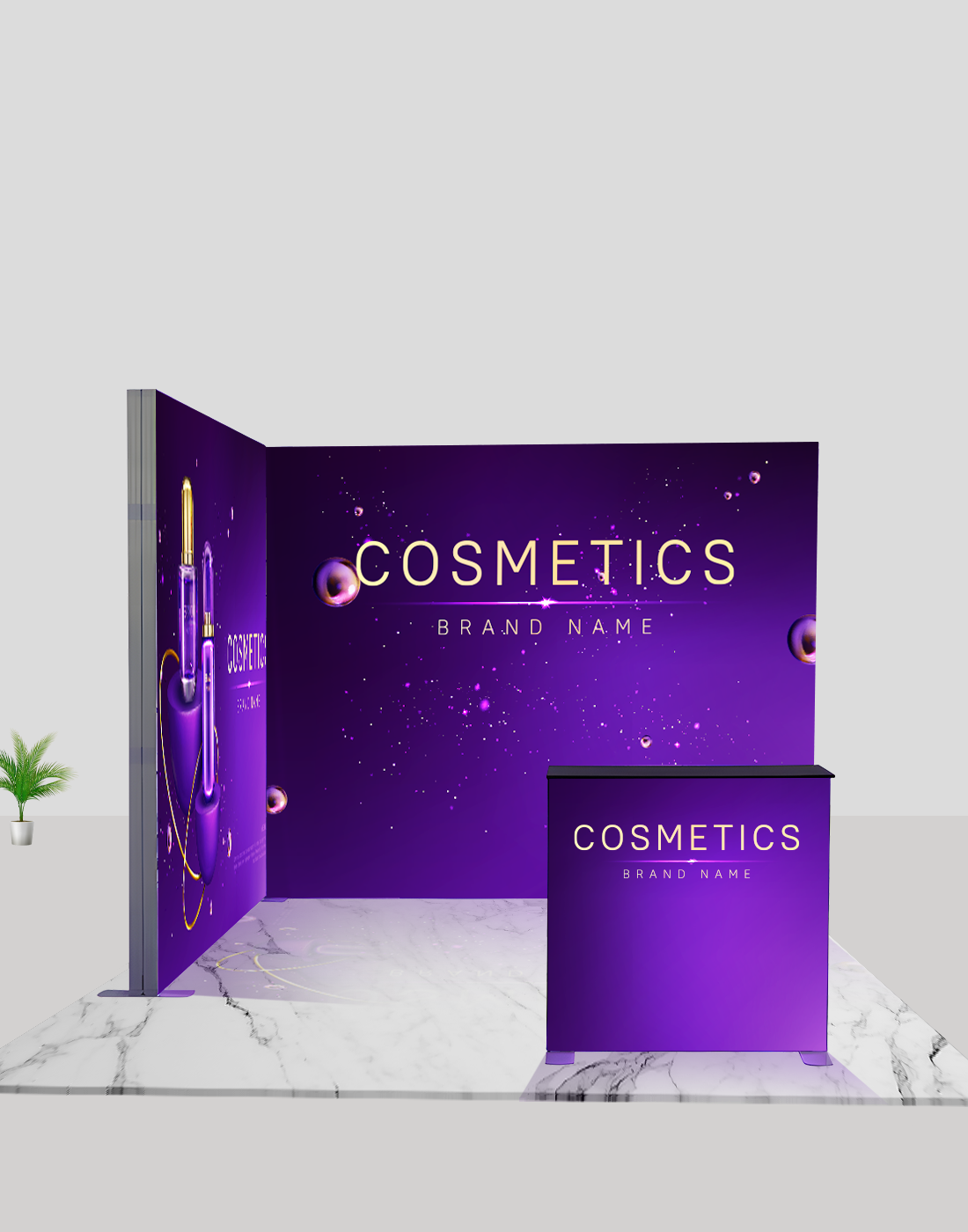 Exhibidor modular de caja de luz SEG de 3 metros para ferias comerciales - Modelo 4