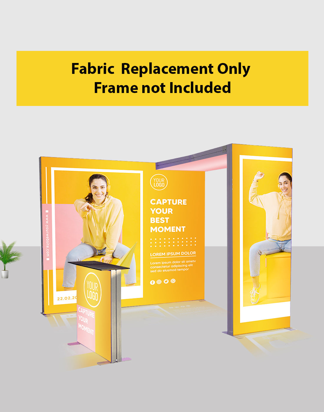 Exhibidor modular de caja de luz SEG de 3 metros para ferias comerciales - Modelo 1