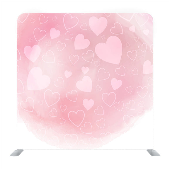 Valentine's Day Background With Hearts On Pink Watercolor Texture Media Wall - Backdropsource