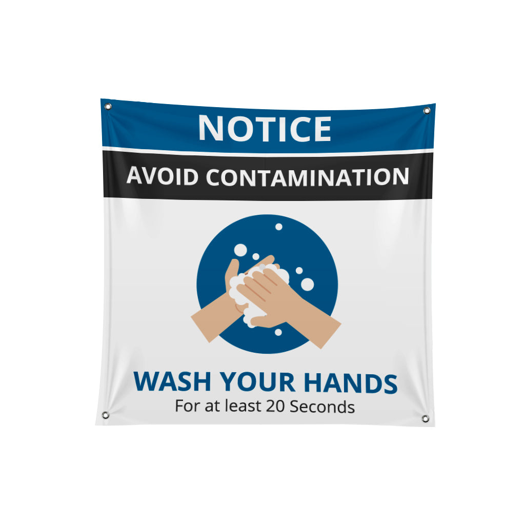 Wash Your Hands Fabric Banner - 02 - Backdropsource