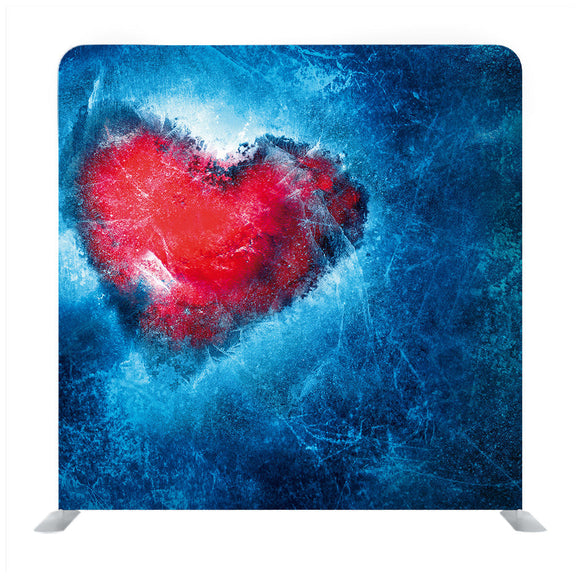 Watercolor Illustration with Bright Pink Heart and Outer Space Media wall - Backdropsource