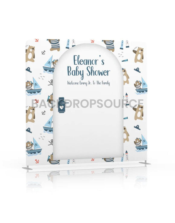Fondo para baby shower de un pequeño marinero
