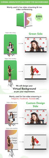 Chroma Green/Customized Design Backdrop for Backgrounds (Size 2m wide x 2.3m high) - Backdropsource