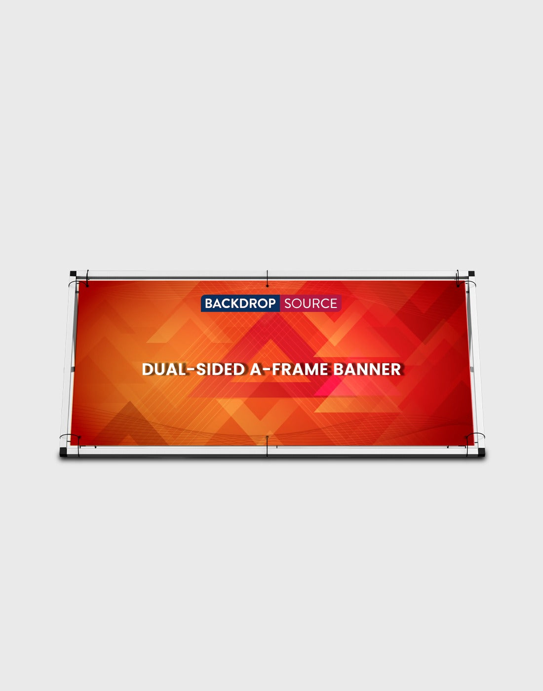 Pancarta de doble cara con forma de A
