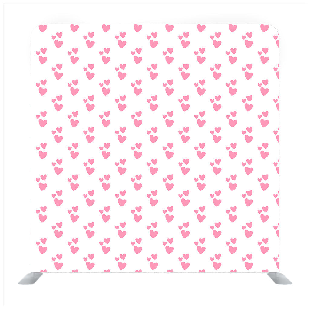 White Background With Pink Heart Media wall - Backdropsource