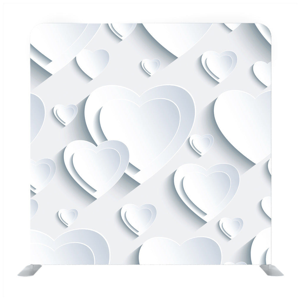 White heart pattern with pure white background Media wall - Backdropsource