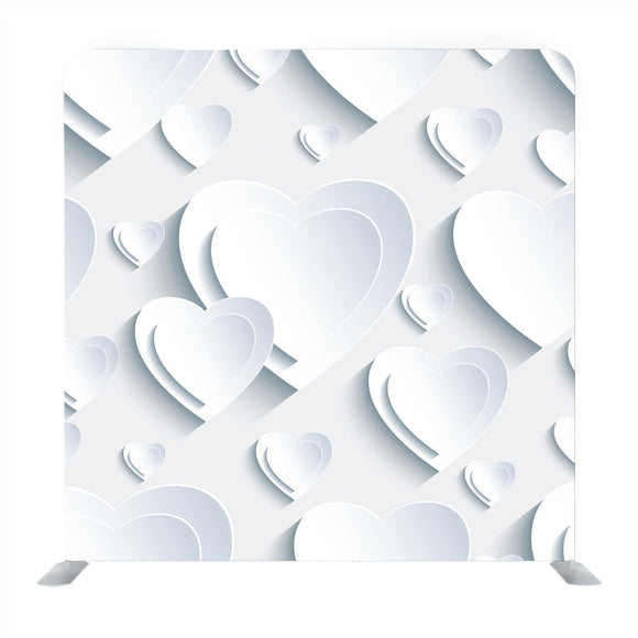 White heart pattern with pure white background Media wall - Backdropsource