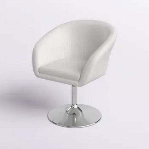 Taburete de bar ajustable Wilson Black de piel sintética - Blanco