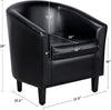Silla negra Yaheetech, sillas de piel sintética, sillones, cómodas sillas de barril, modernas sillas de club con asiento acolchado suave, para sala de estar, dormitorio, sala de lectura, sala de espera.