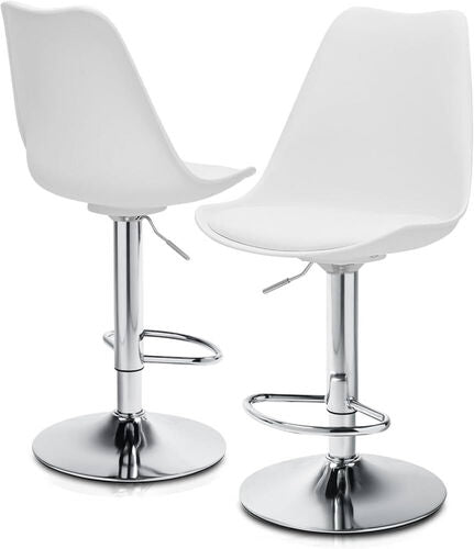 Taburete de bar Younkie blanco giratorio de 360 grados