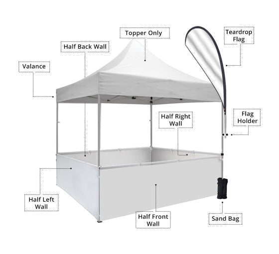 Carpa con dosel personalizada de alta resistencia (20 pies x 10 pies)