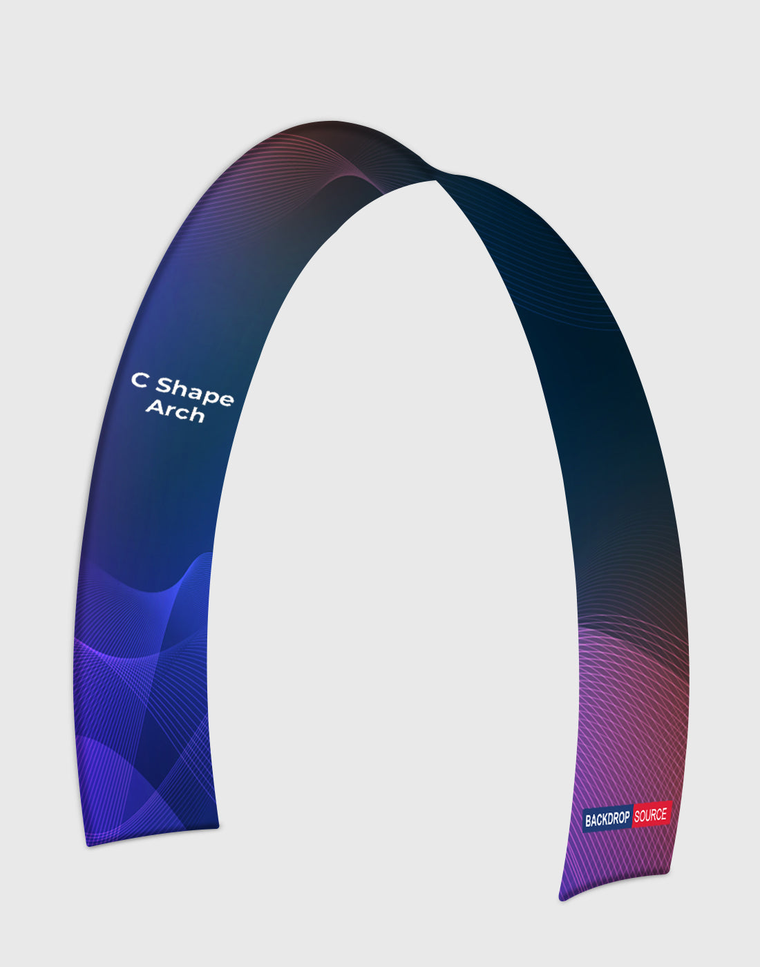 Expositor de arco de tela tensada en forma de C de 3 m