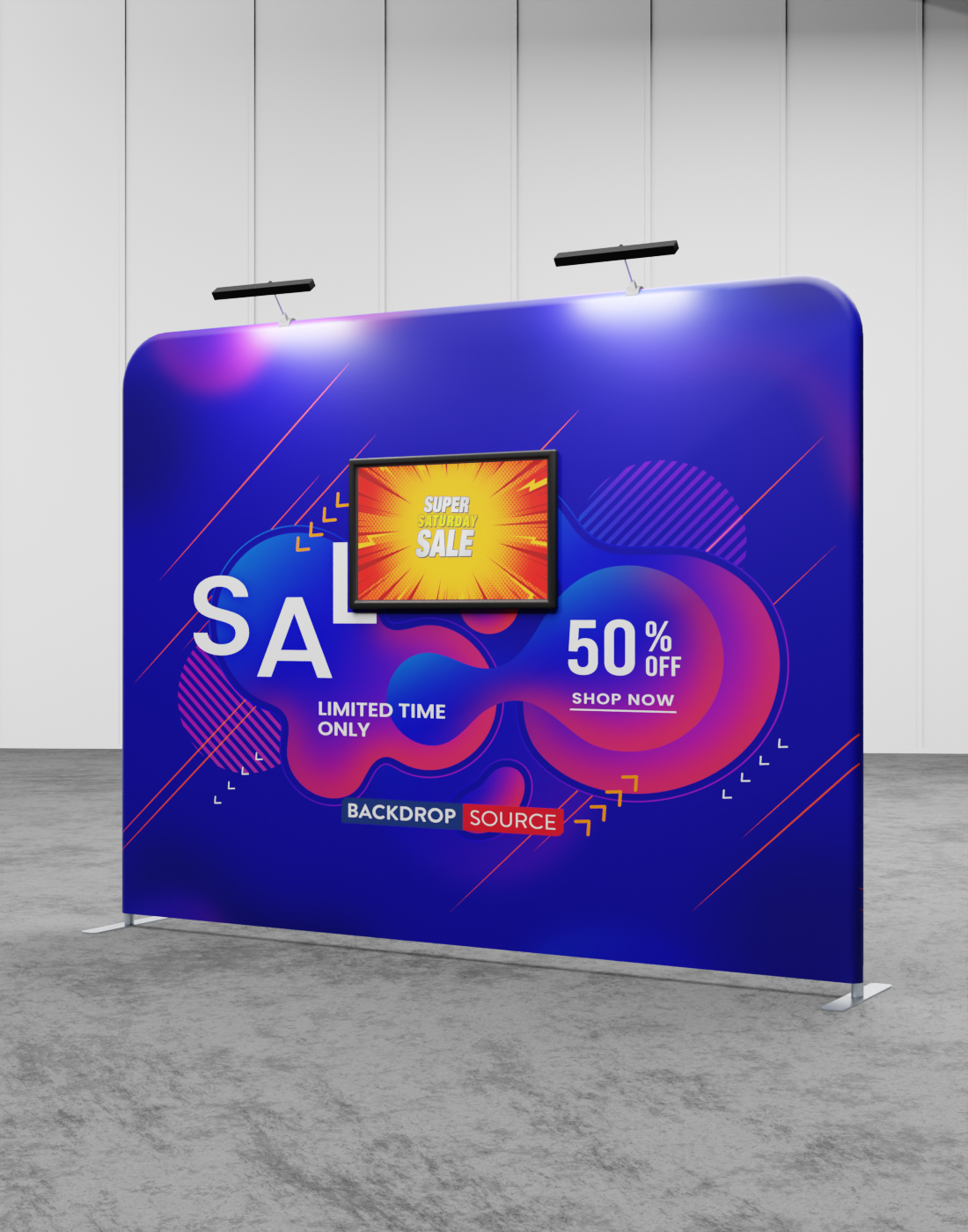Muro multimedia con accesorios