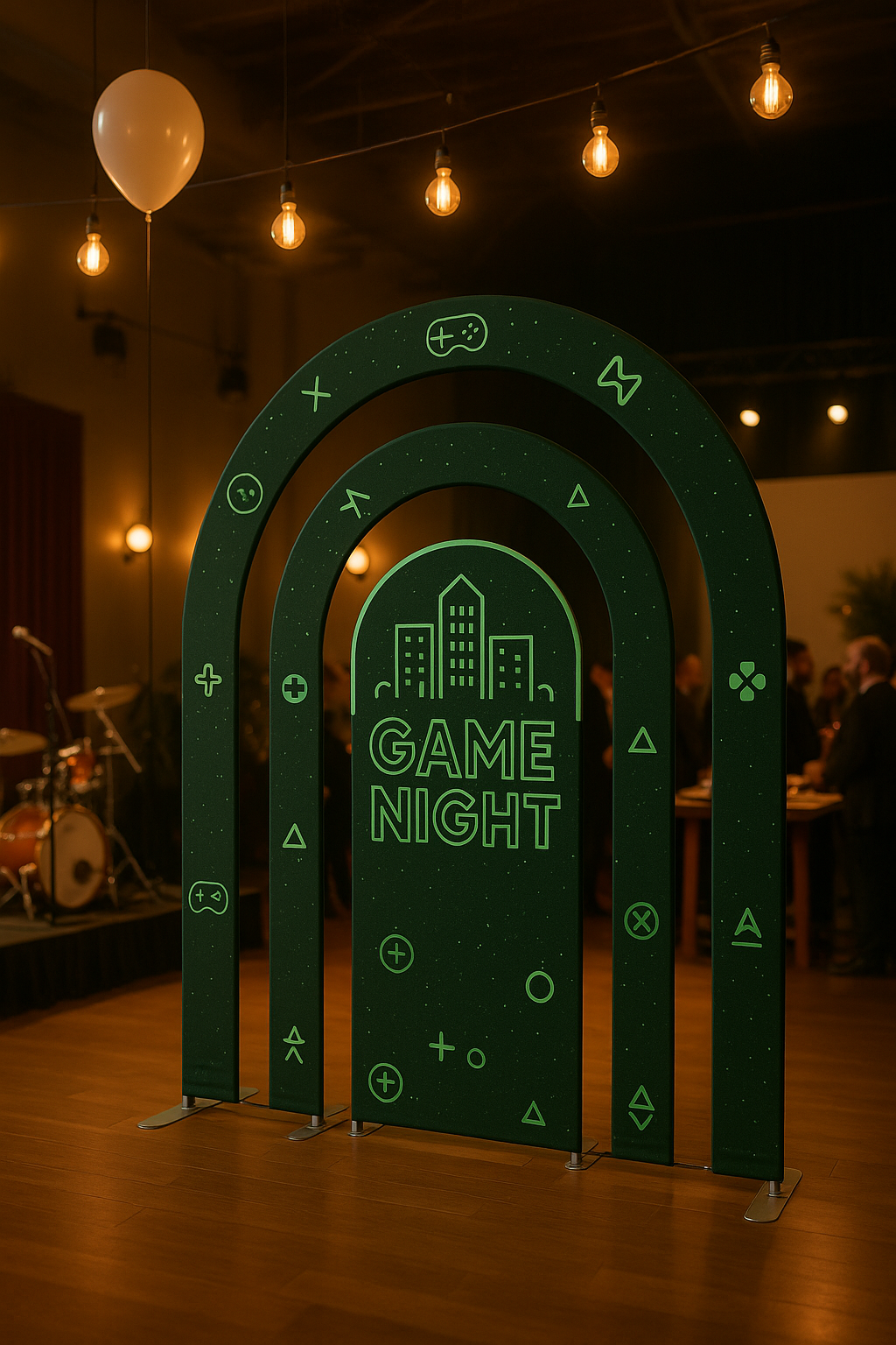Multi-Tier Fabric Event Arch Display