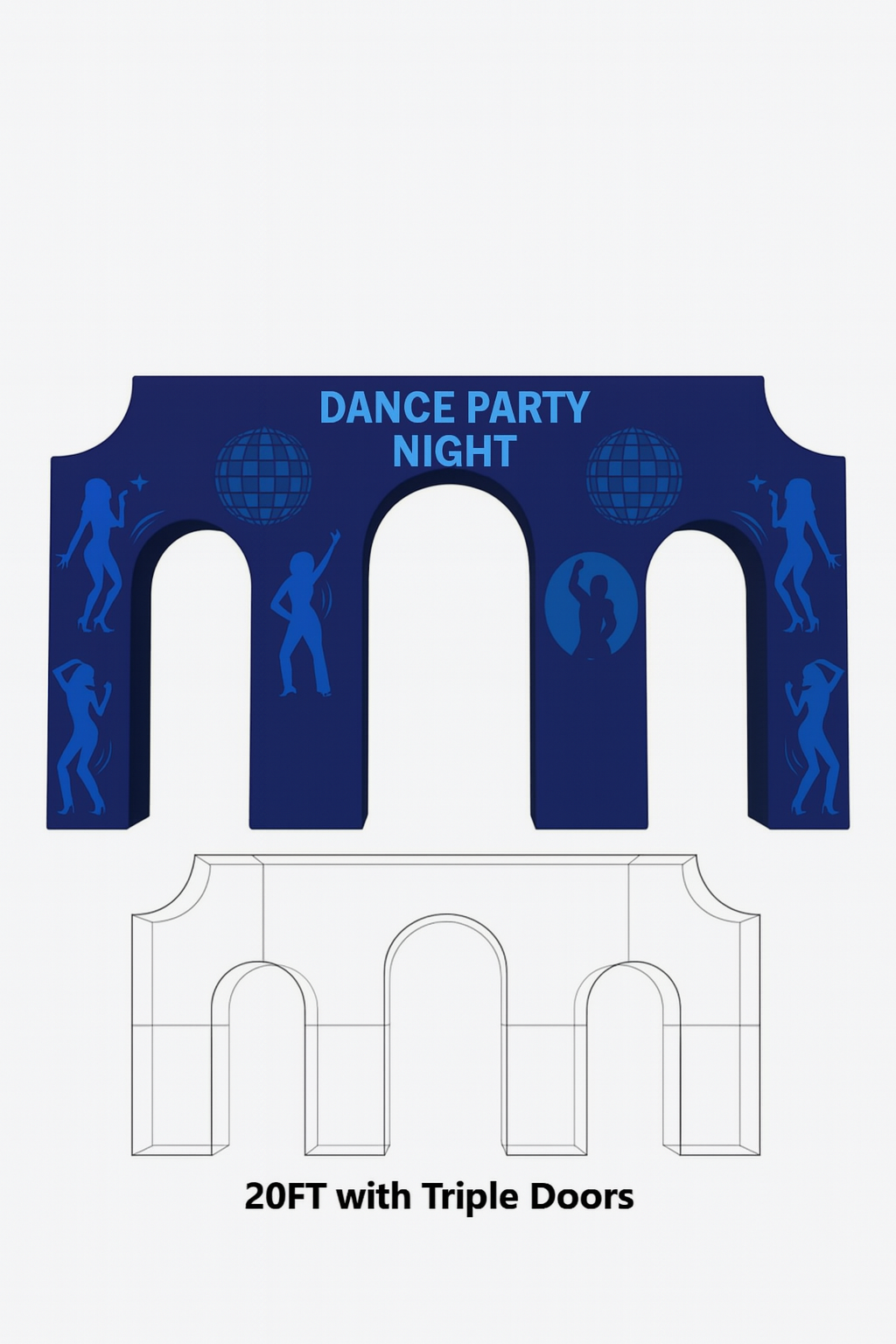 3D Fabric Triumphal Arch Backdrop
