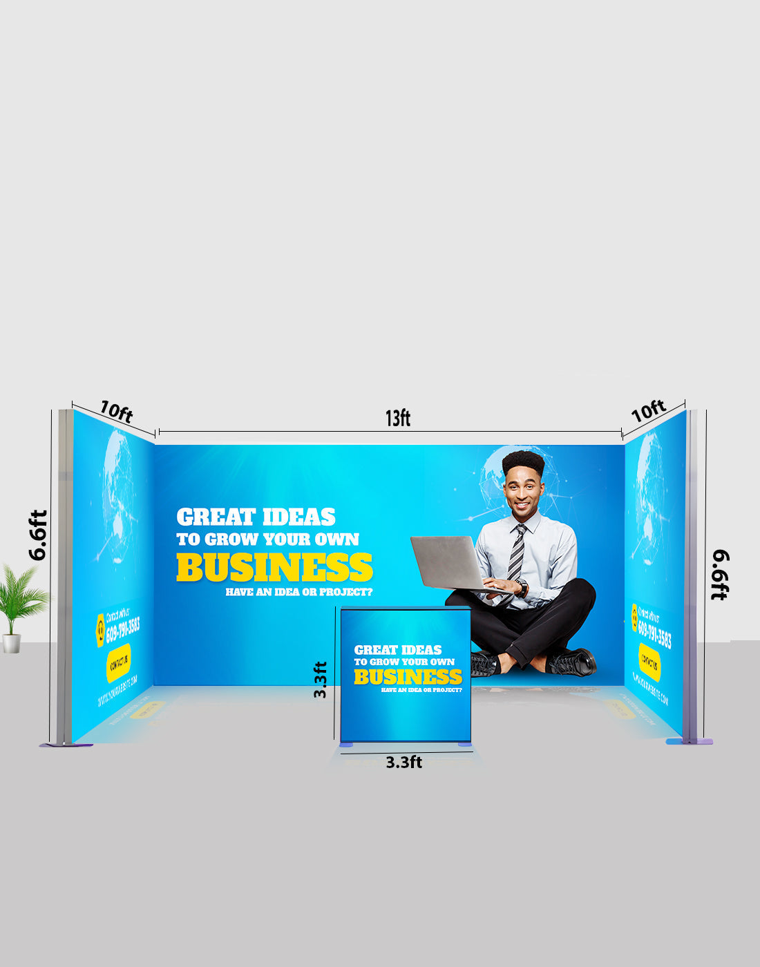 Exhibidor modular de caja de luz SEG de 4 m para ferias comerciales - Modelo 2