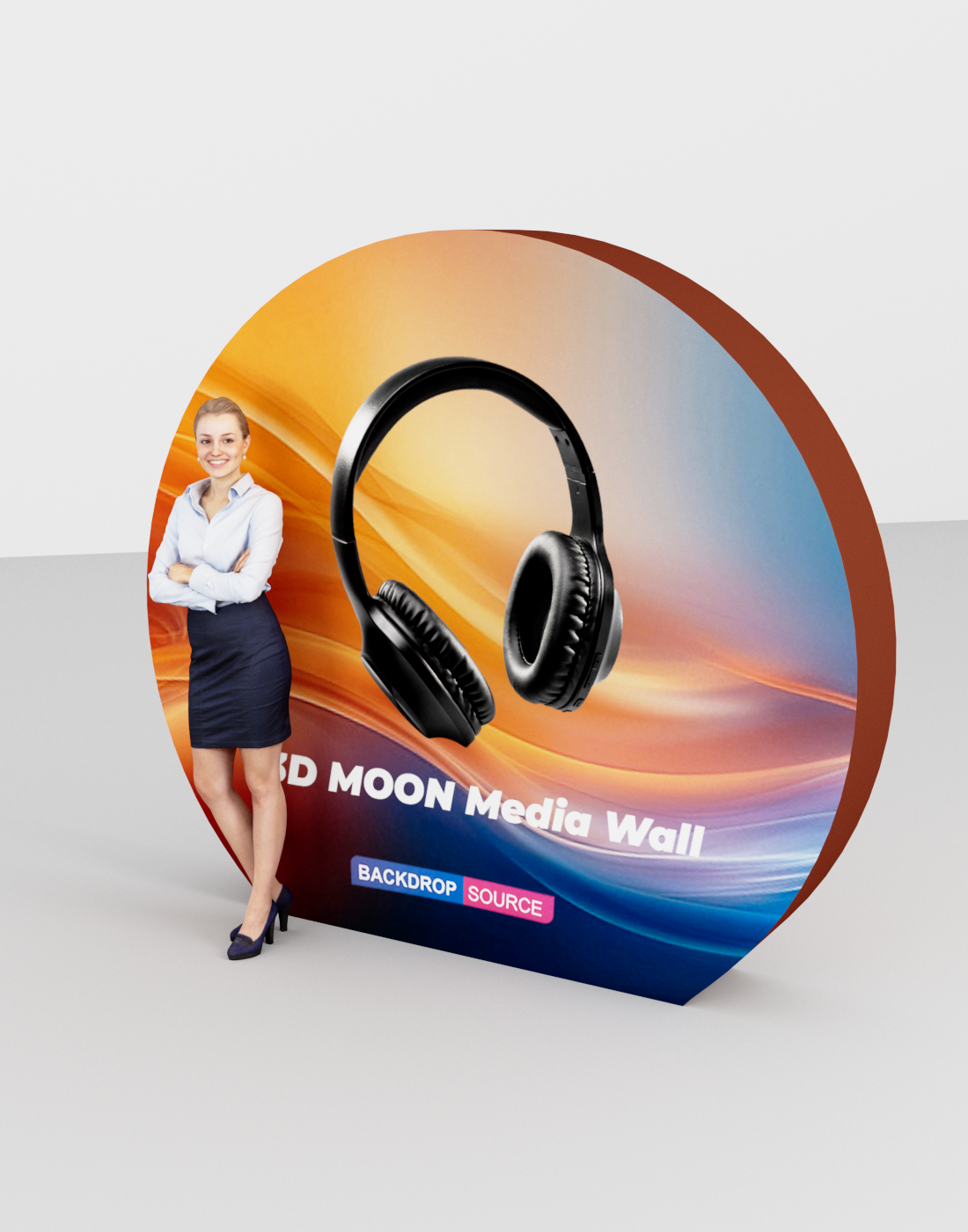Muro multimedia de tela tensada 3D MOON