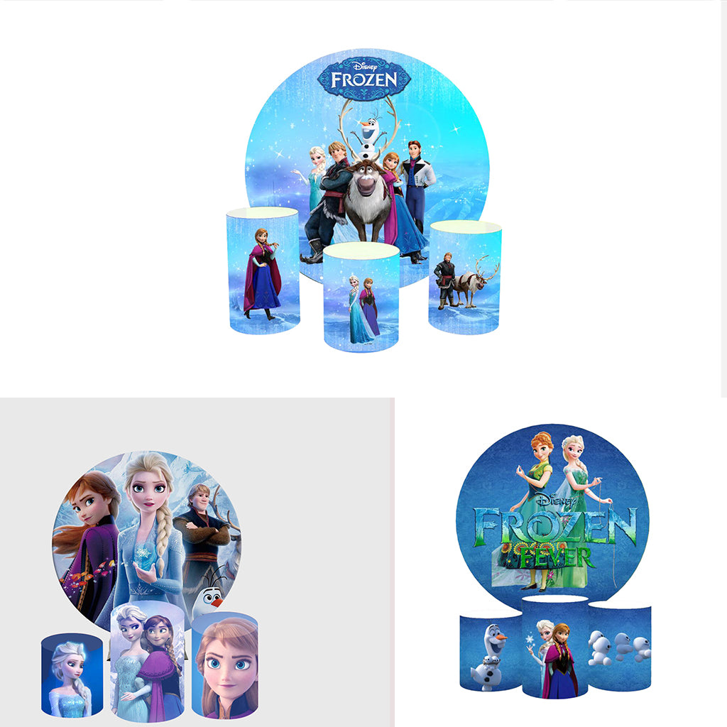 Pre Designed Round Backdrop Kits with Counter for Birthday Parties & Event