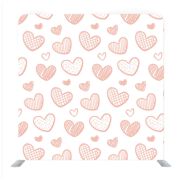 Pattern Hearts On a White Background Hand-Drawn Background Media Wall - Backdropsource