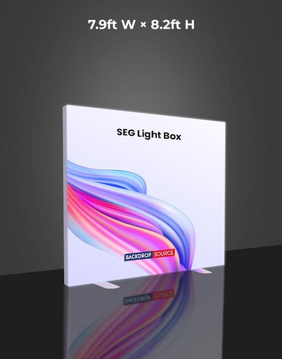Exhibidor de caja de luz LED de tela sin marco SEG - 2,4 m de ancho x 2,4 m de alto