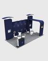20x10 Straight Backdrop with 3D Wall & Arch Exhibition Kit - Backdropsource